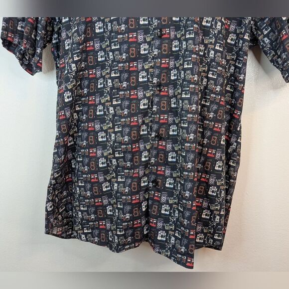 Jared Lang Camera Print Eclectic Streetwear Preppy Academia Top XXL - Picture 5 of 11